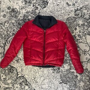 Vintage LL Bean Women’s Red Black Reversible Puffer Jacket